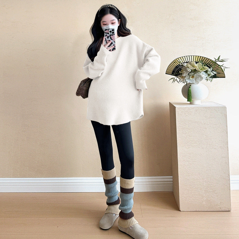 Stylish Casual Loose-fitting Mid-length Sweater