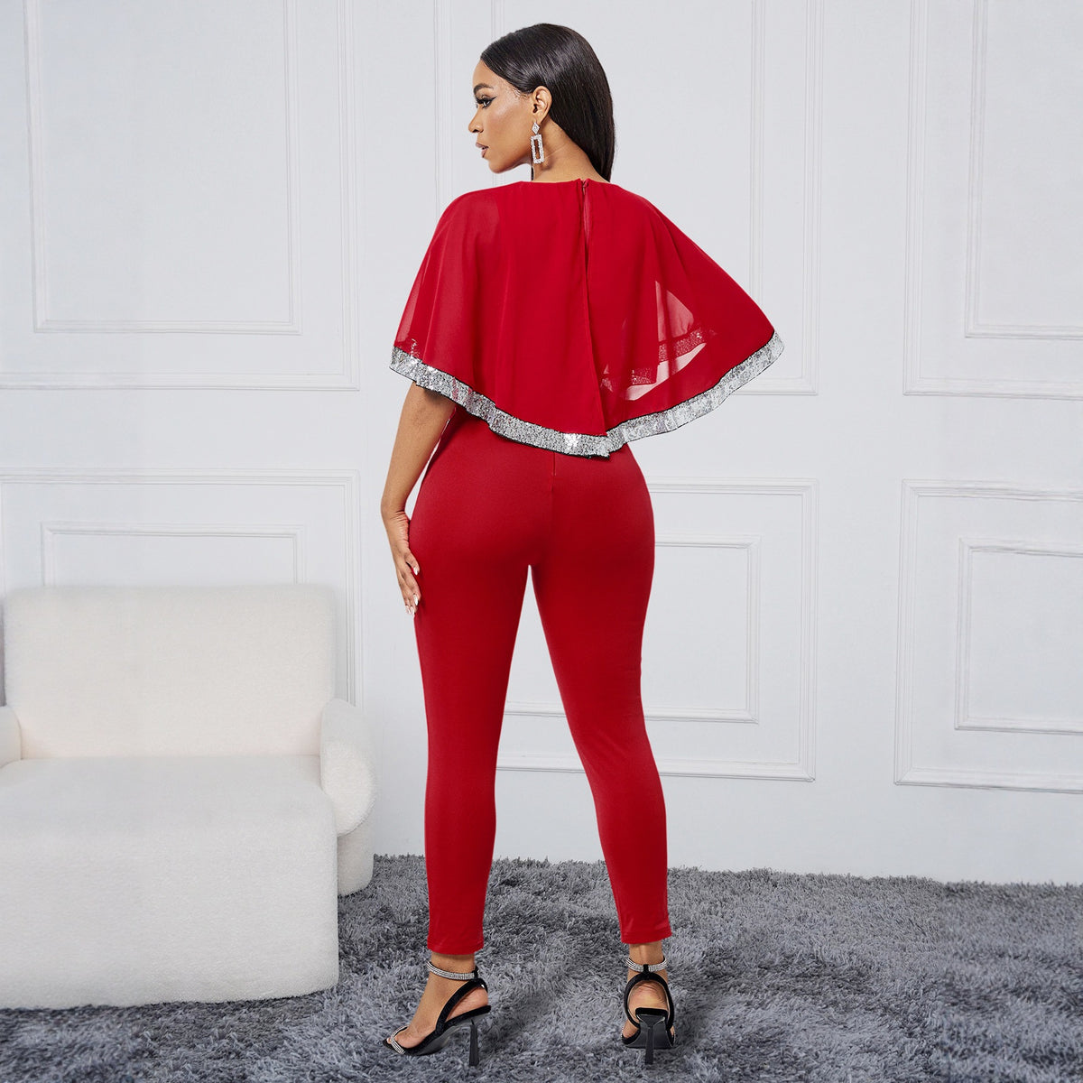 Sequin Patchwork Bodycon Jumpsuit