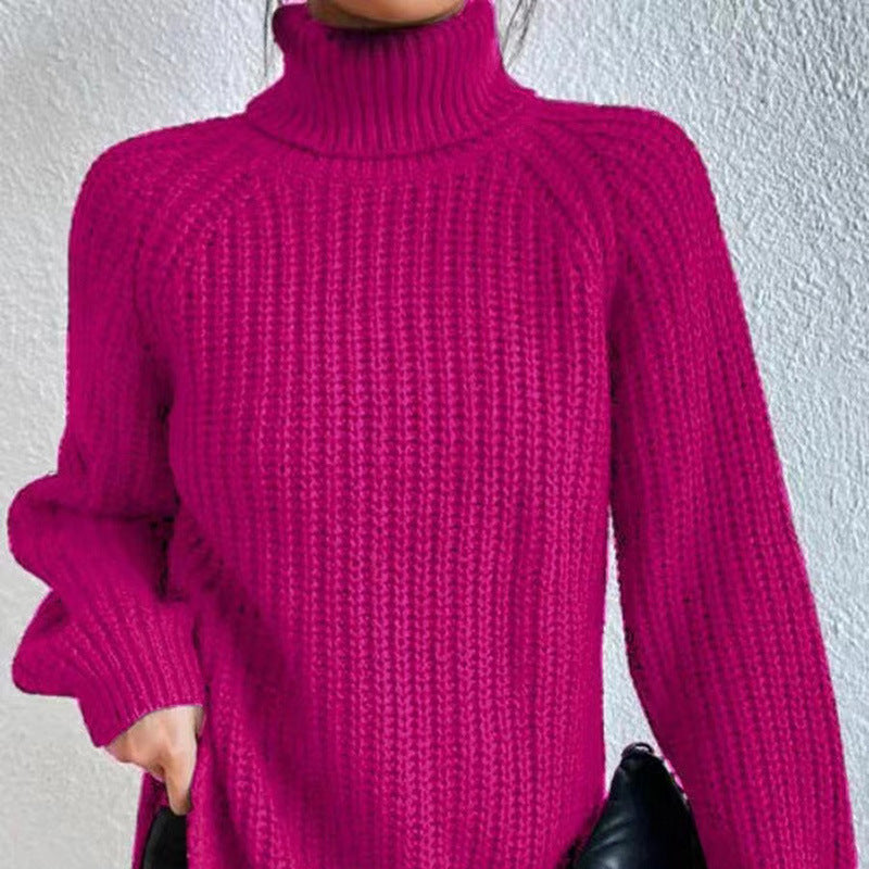 Comfortable Womens Top with a High Fold-over Collar