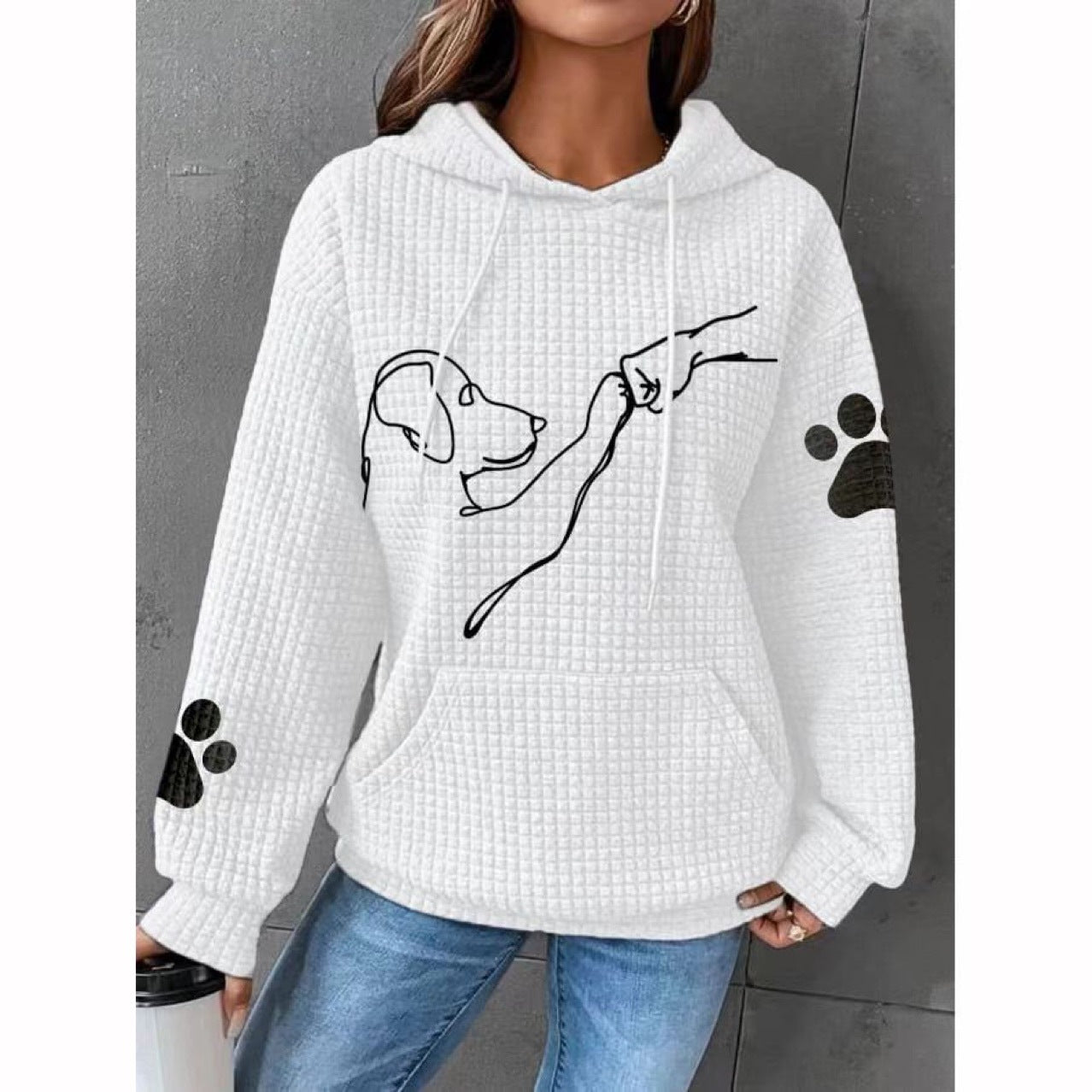Women's Casual Printed Long Sleeve Loose Sweater