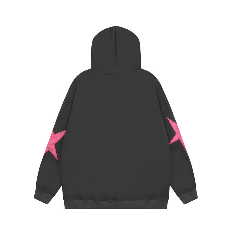 Alphabet Embroidery Cozy Hooded Sweatshirt