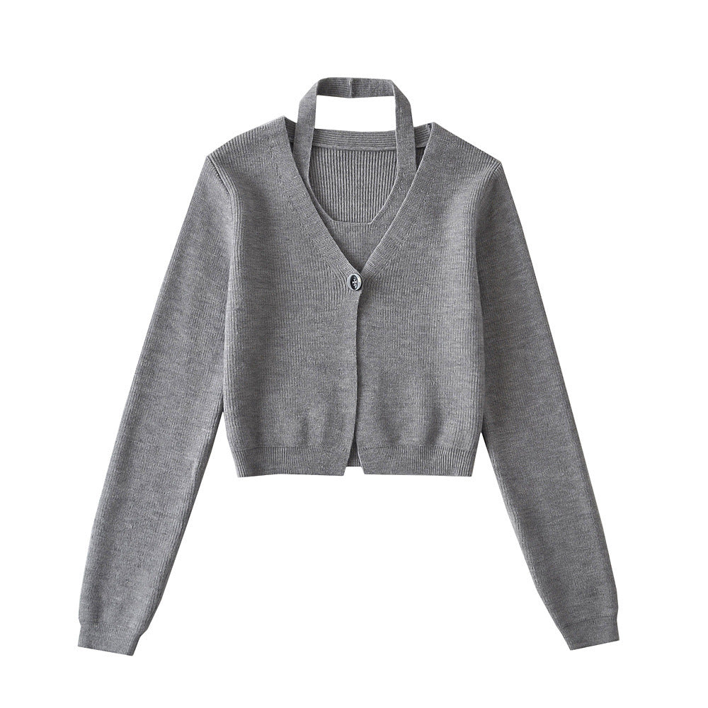 Chic Knit Cardigan & Vest Set for Effortless Style