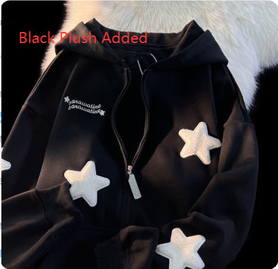 Cosmic Starry Sky Velvet Cardigan Sweatshirt
