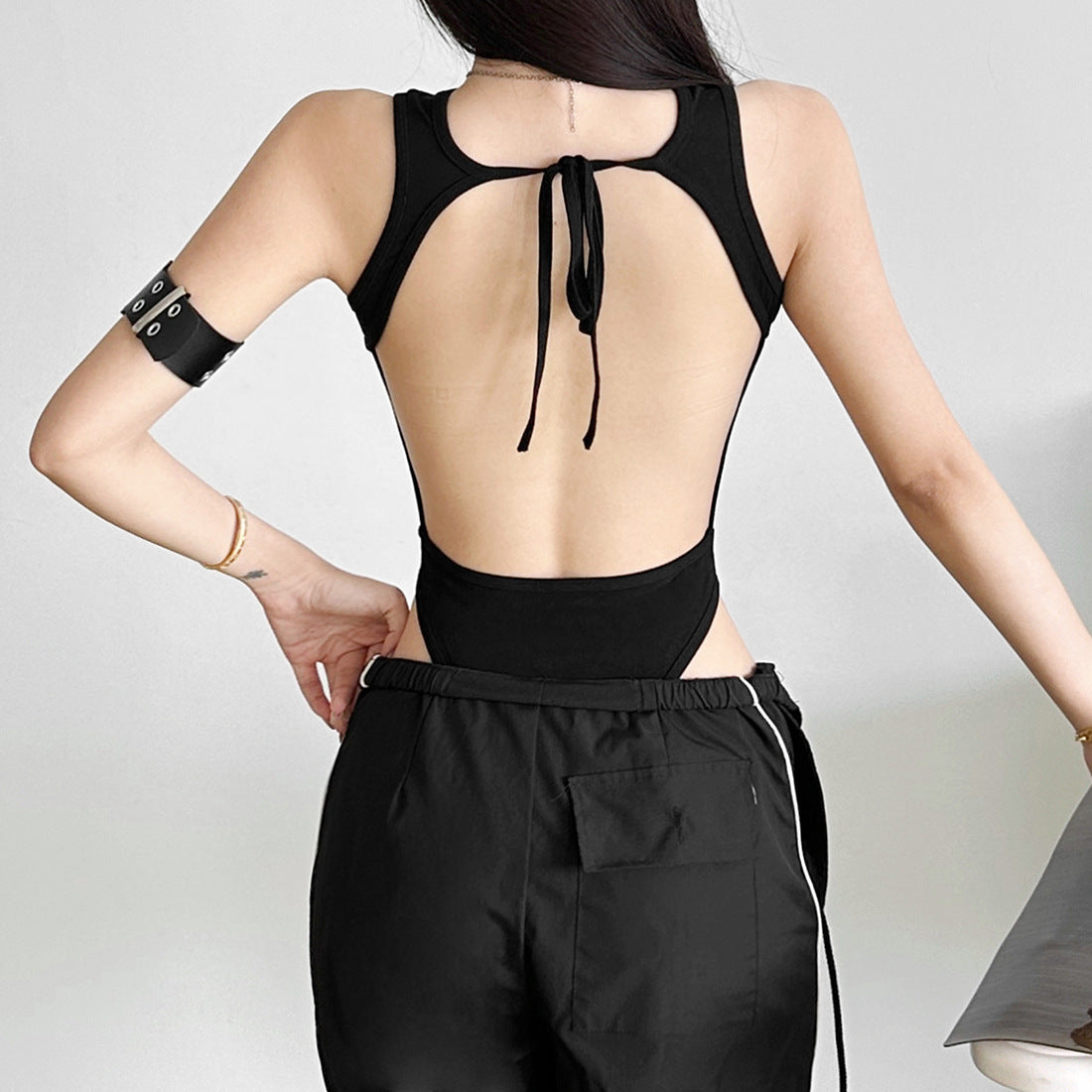 Spring New Womens Mesh Patchwork Jumpsuit