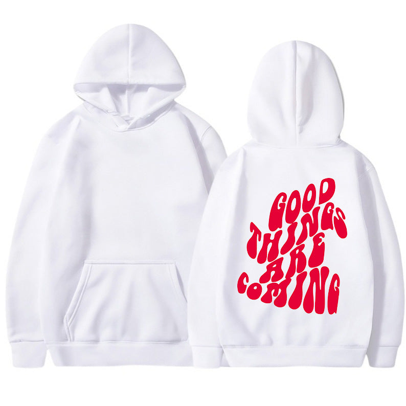 Cozy Streetwear Letter Print Brushed Hoodie