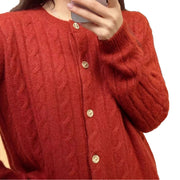 Fashionable Thickened Warm Red Crew-neck Sweater