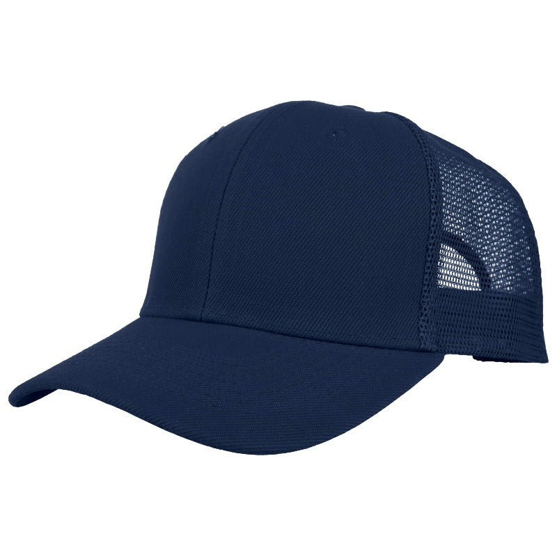 Black Mesh Trucker Snapback Hat with Structured Front