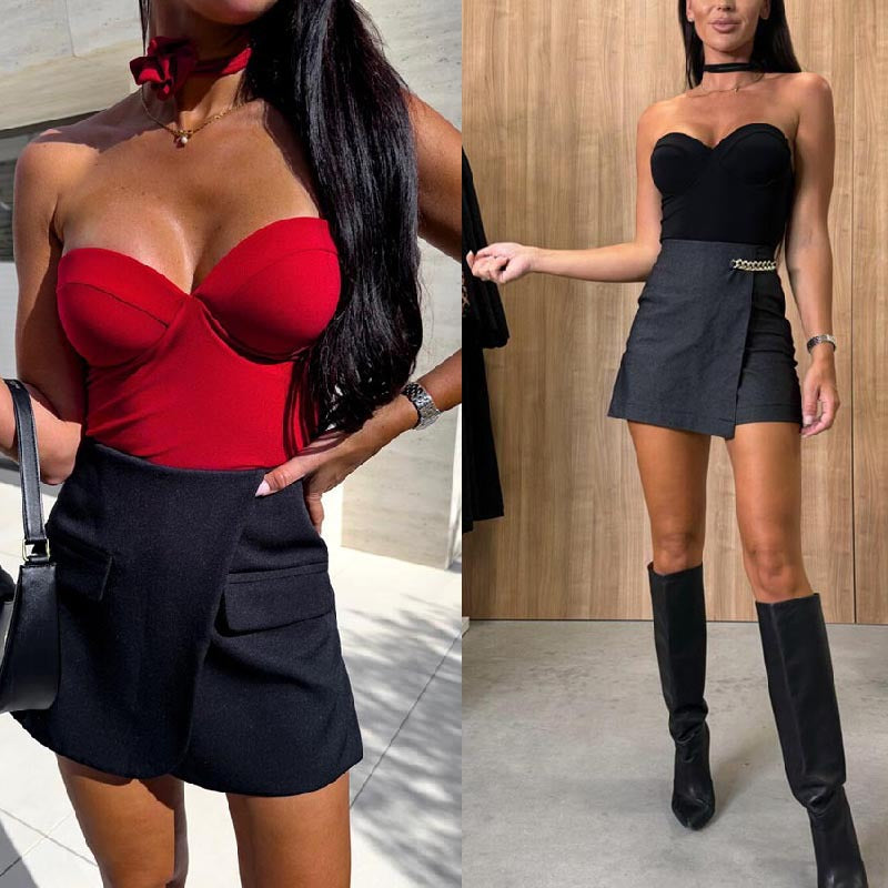 Sleek Solid Color Chest-Wrapped Sexy Bodybuilding Jumpsuit