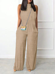 Sleeveless Halter Ruffled Jumpsuit for Women