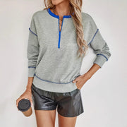 Stylish Color Block Cuff Hoodie for Women