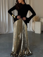 Chic Bell Sleeve Top & Pleated Skirt Set