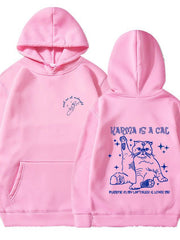 Cozy Cartoon Couple Velvet Hooded Sweatshirt