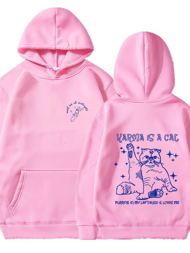 Cozy Cartoon Couple Velvet Hooded Sweatshirt