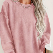 Cozy Ribbed Pullover Sweatshirt