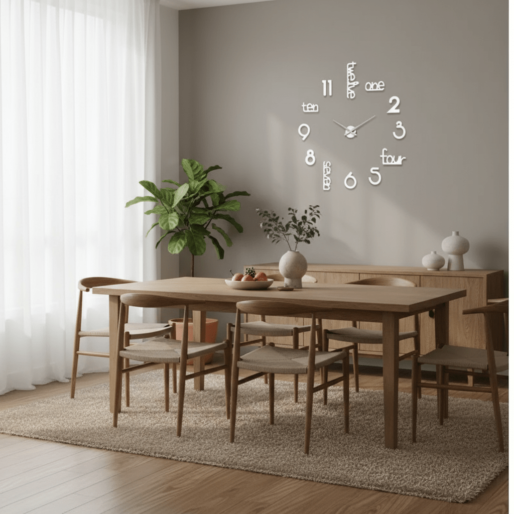 Contemporary Giant Wall Clock Ultra-Thin Silent Frameless Modern Clock for Home, Office & Living Room Decor