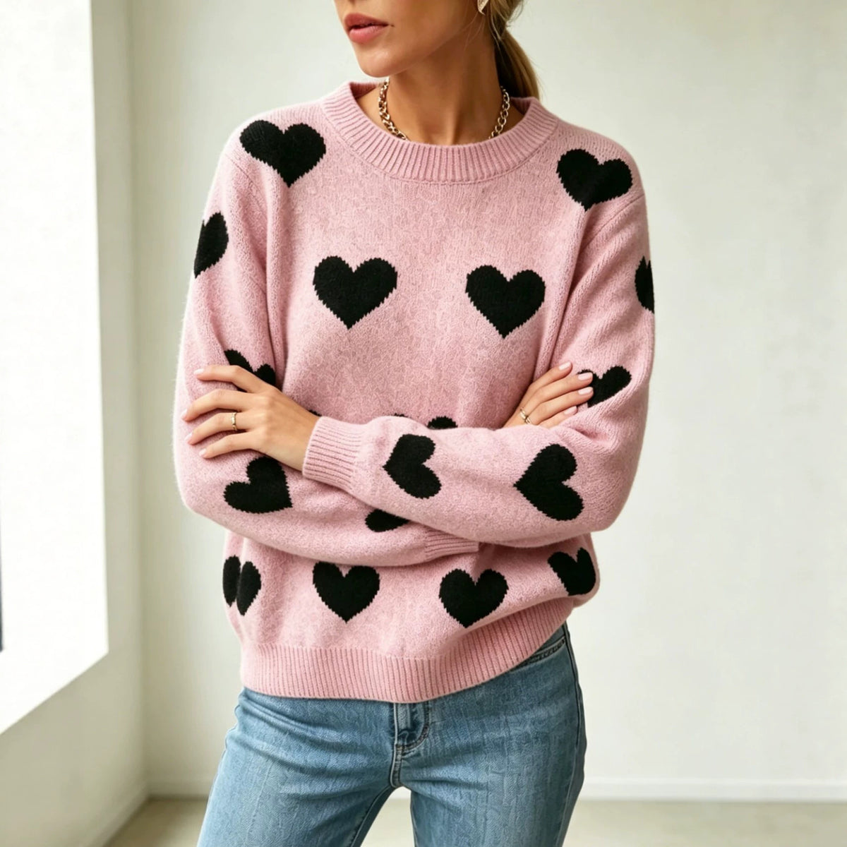 Charming Long-sleeve Versatile Knit Sweater Womens Sweater