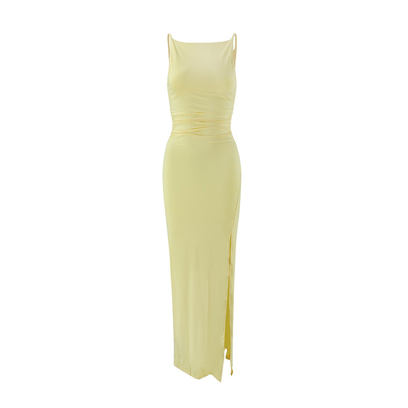 Strapless Off-shoulder Elegant Dress with Side Slits for Women