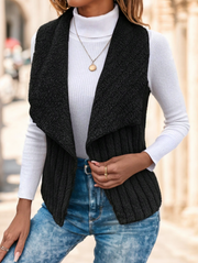 Elegant Asymmetrical Open Front Vest Coat