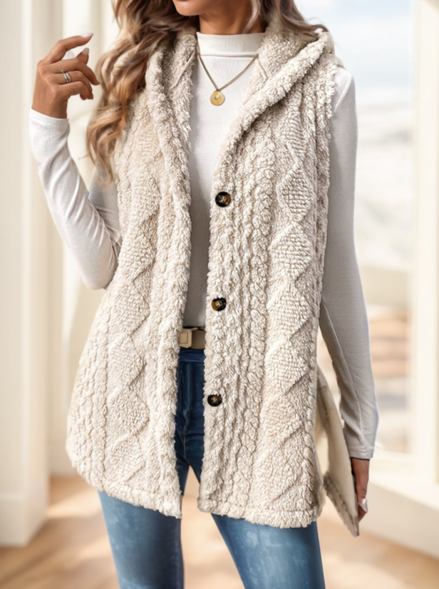 Women's Cozy Hooded Fleece Vest
