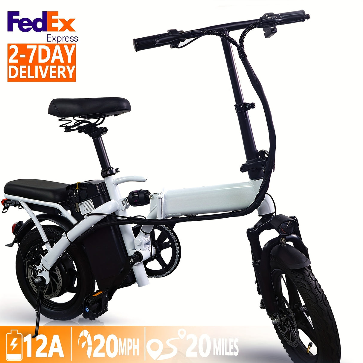 Fast Speed Folding Electric Bike Folding Electric Bike - Powerful Motor, Fast Speed, 14-inch Tires, Commuter-friendly, Light Weight, Long-lasting Battery