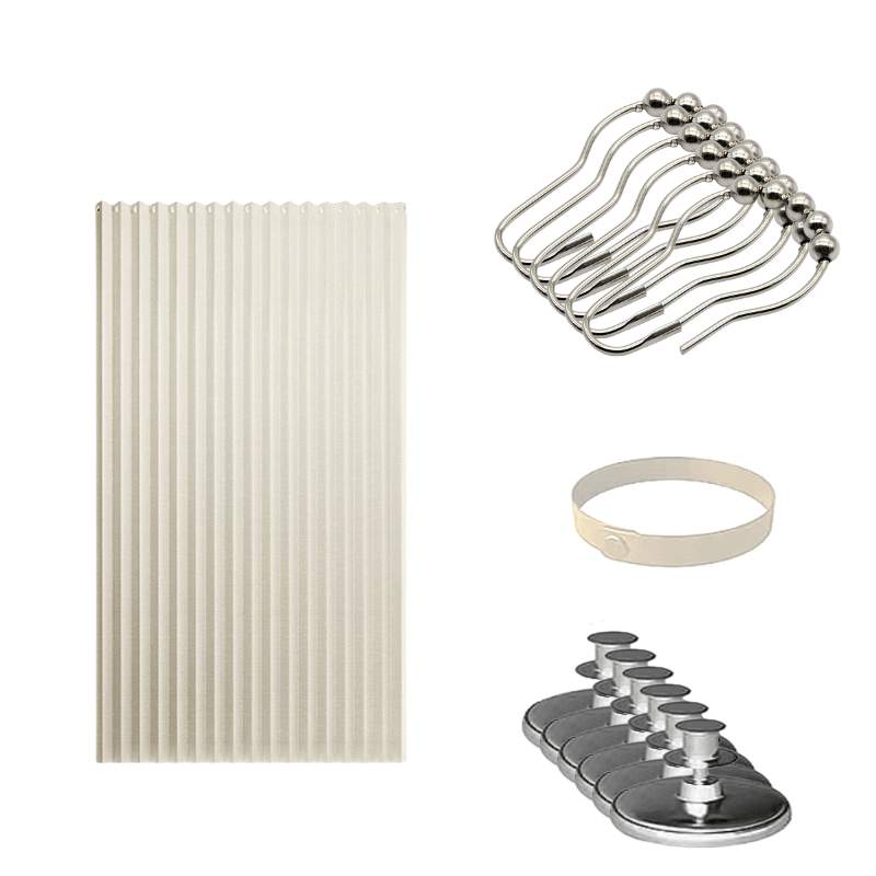 1 Set of Rodless Elegant Bohemian Style Folding Door Curtains with Stripes - Polyester, Magnetic Dividers Living Room, Bedroom, Kitchen - Easy to Hand Wash, No Power Required, Multi-Function Home…