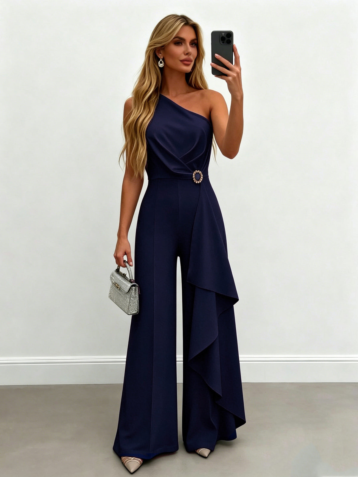 Women's Solid Color Casual Straight Leg Trousers