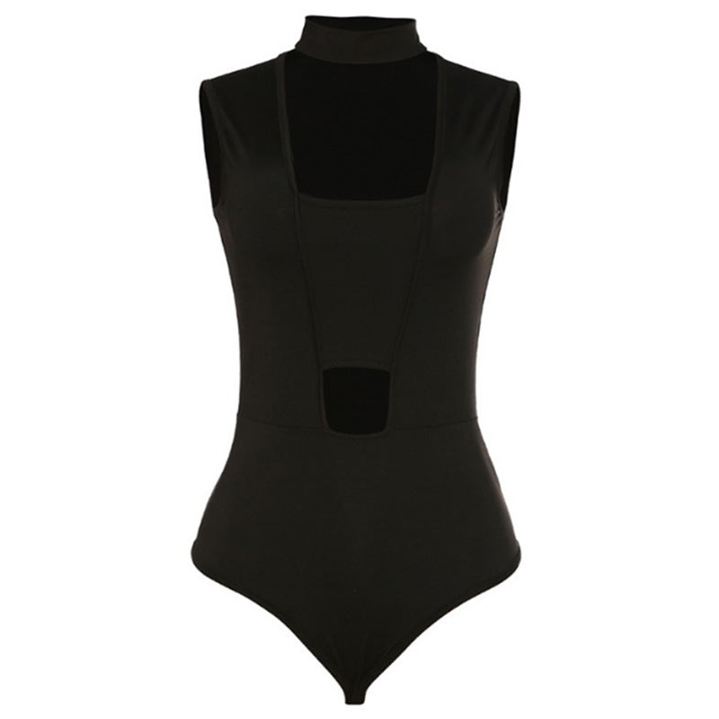 Hollow sleeveless round neck triangle jumpsuit