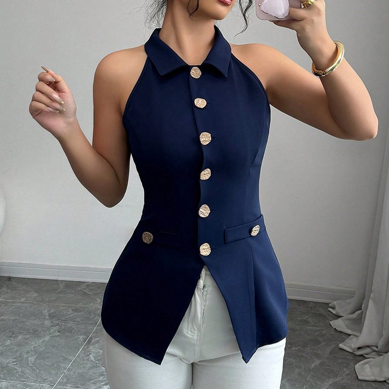 Elegant Sleeveless Vest for Women - Slim Fit Camisole Top