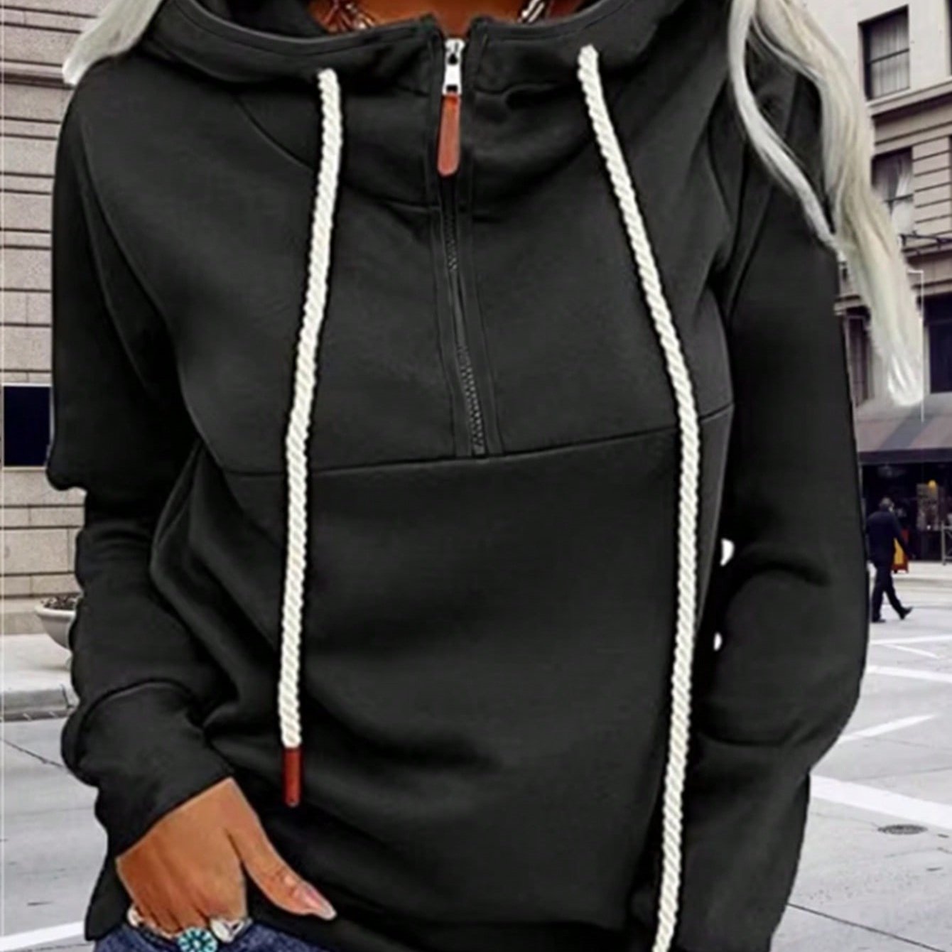 Cozy Split Collar Hoodie Sweatshirt for Women