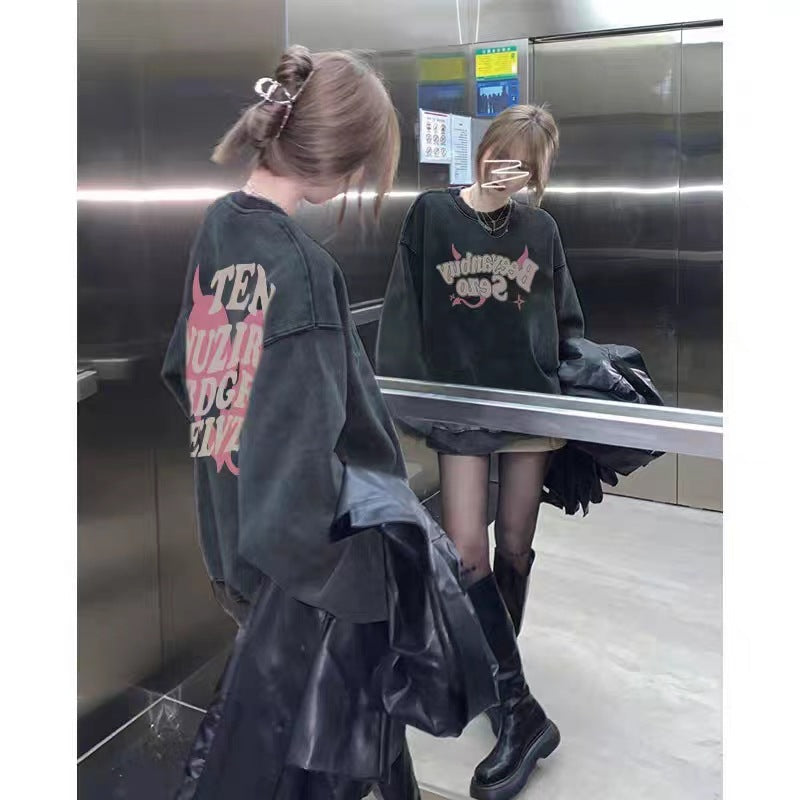 Women's Vintage Retro American Style Casual Loose Sweater