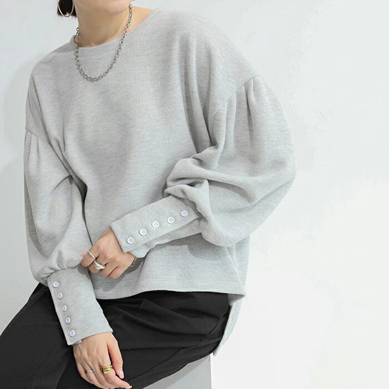 Cozy Solid Color Loose Fit Women's Autumn Winter Sweater
