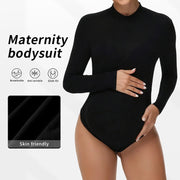 Sleek Long-Sleeve Mid-Neck Bodysuit