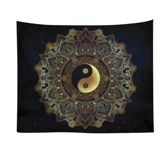 Yin Yang Mandala Tapestry