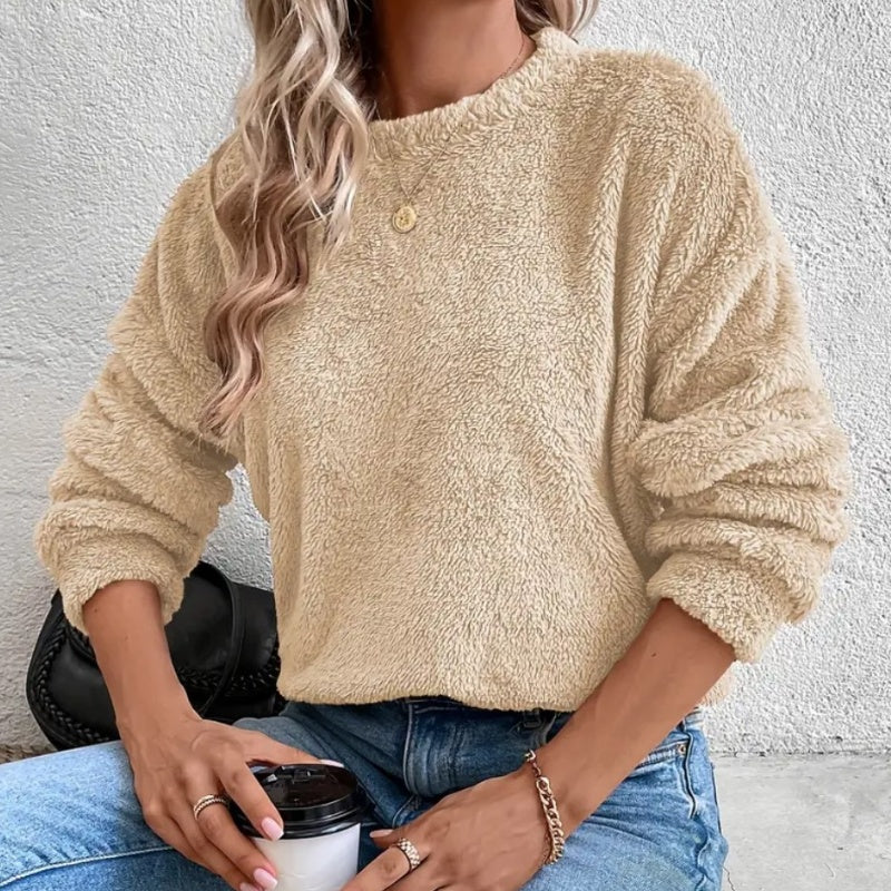Cozy Double-Sided Fleece Casual Sweatshirt for Women