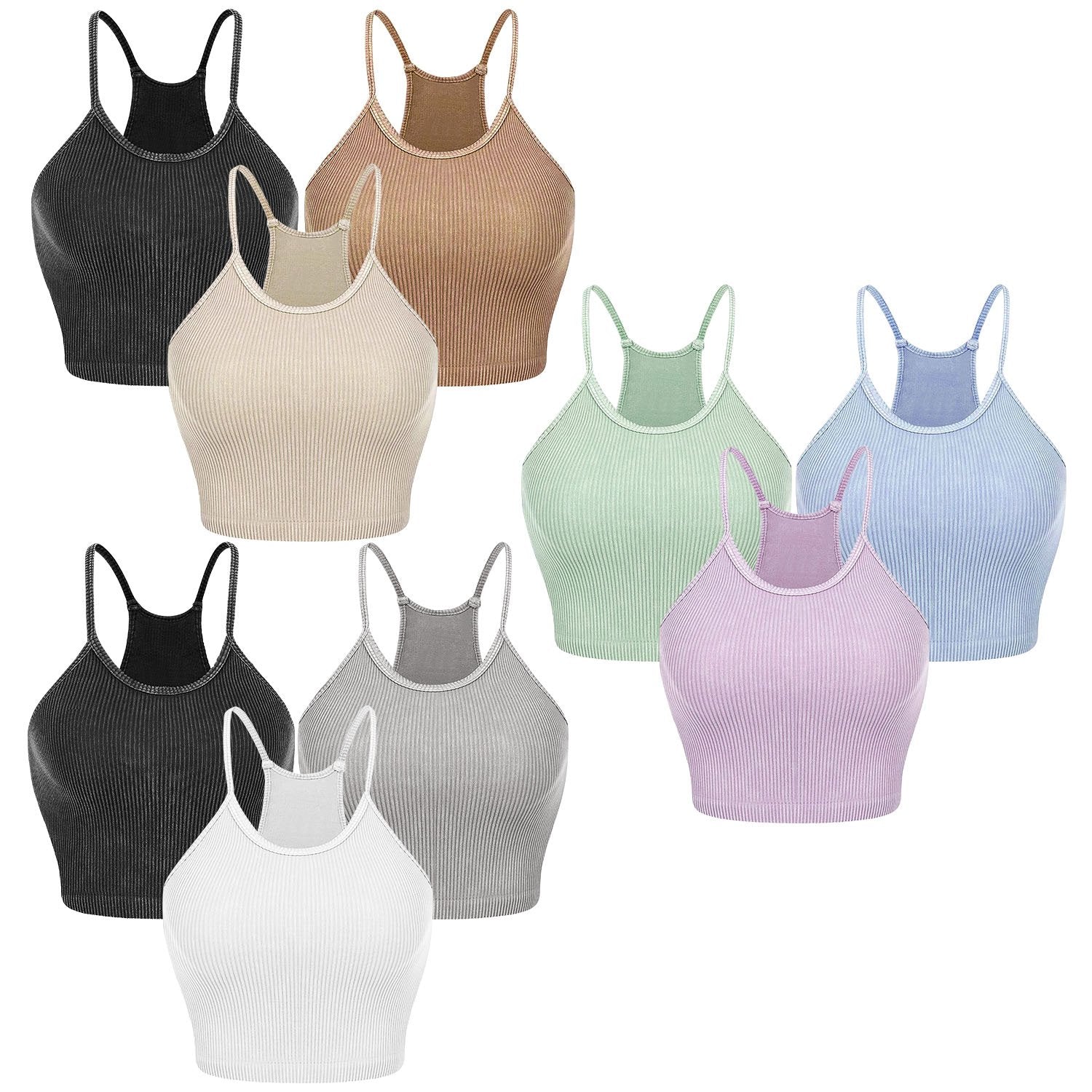 9-Color Crop Tank Tops 3-Pack