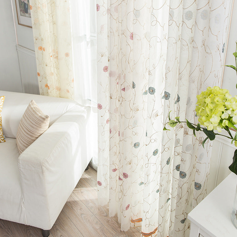 Garden Embroidered Window Screen