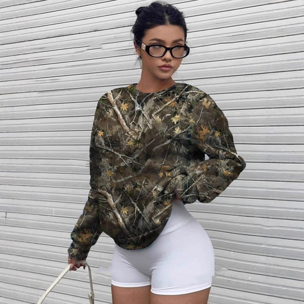 Plus Size Printed Crew Neck Pullover Sweatshirt