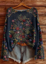 Cozy Women's Printed Knit Sweater for Stylish Fall Comfort