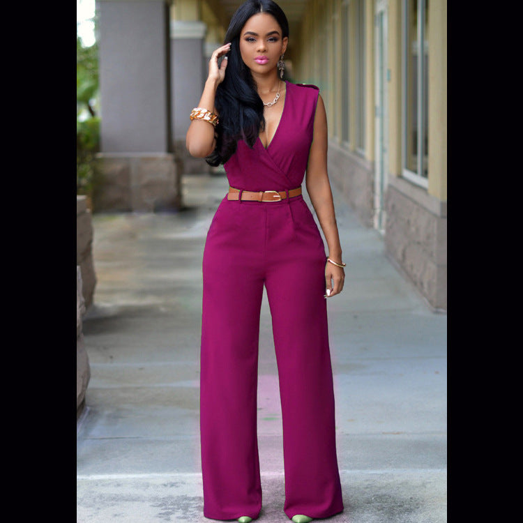 Chic Women's Fashion Jumpsuit Elegant Siamese Pants