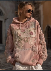 Cozy Vintage Hoodie with Lace-up Details