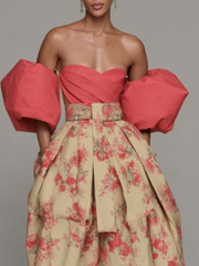 Sexy Cropped Off-Shoulder Puff Sleeve Vest for Women