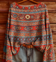 Vintage Retro Long Sleeve Top for Women