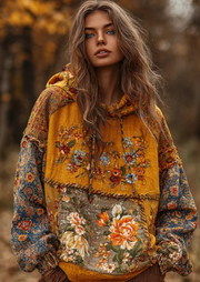Cozy Vintage Hooded Jacket Lace-up Sweatshirt
