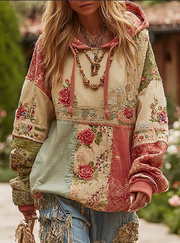 Versatile Hooded Sweatshirt for Women - Lace-up Design
