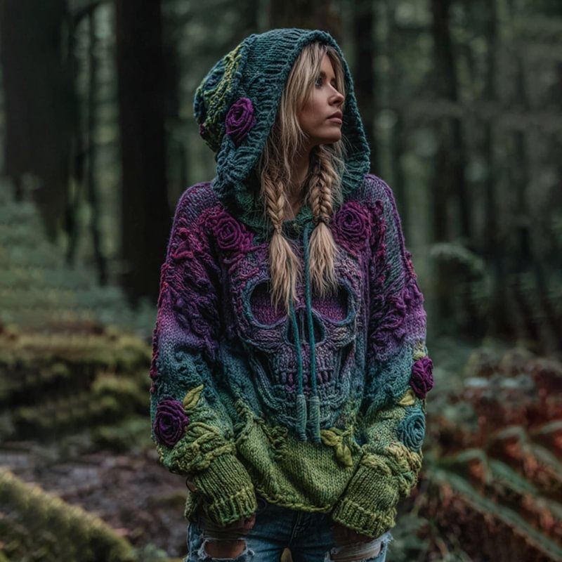 Womens Relaxed-fit Casual Retro Hoodie with a Dropped Shoulder