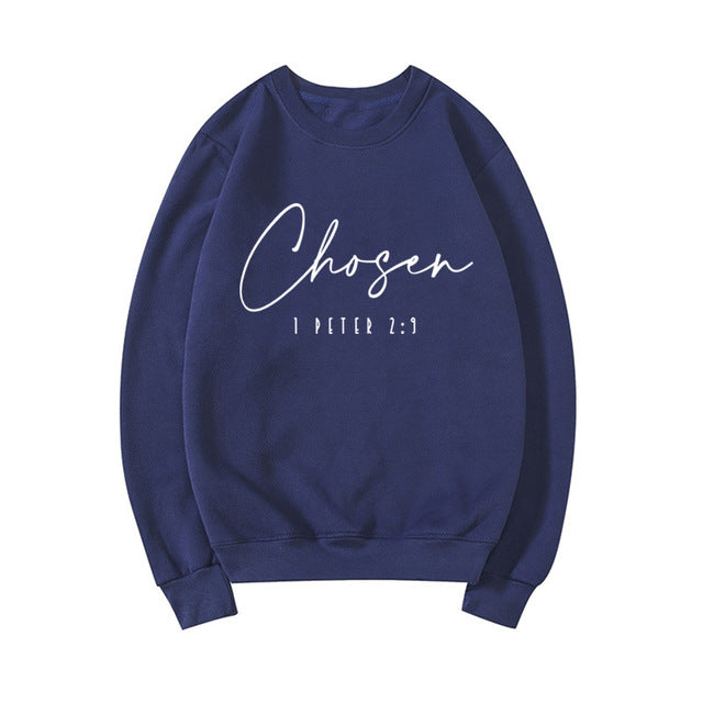 Women's Floral & Letter Print Long Sleeve Pullover