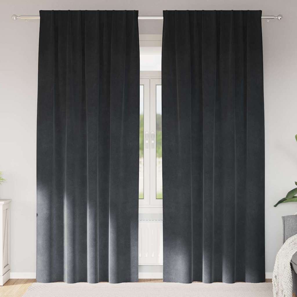 Curtains with Drapes 2 Pcs Velvet