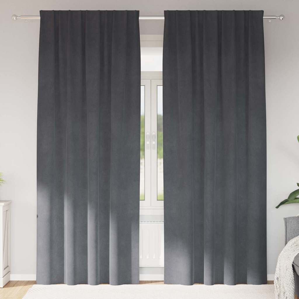 Curtains with Drapes 2 Pcs Velvet