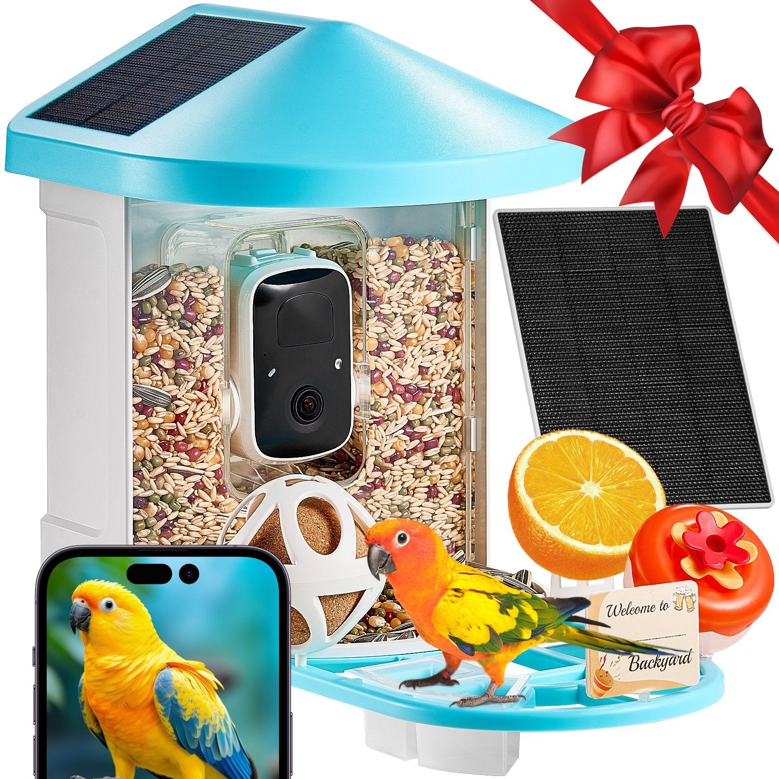 Smart Bird Feeder with AI Bird Identification and 2K Camera