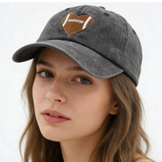 Football Heart Baseball Cap - Perfect Gift for Football Fans